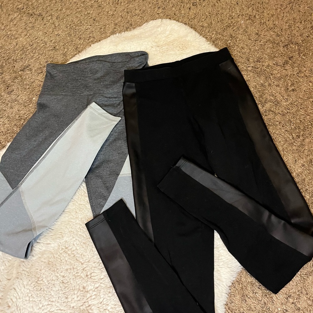 2 leggings black and gray